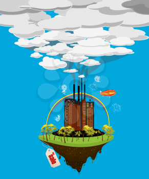 Conceptual real estate graphic with a skyscrapers city for sale