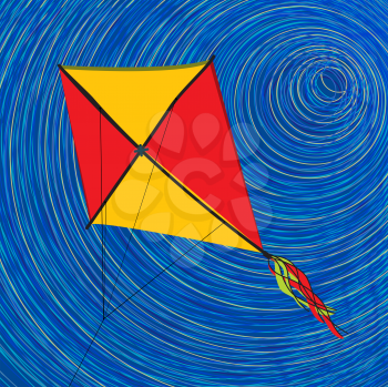 Graphic kite, abstract art illustration