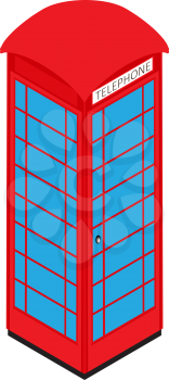 Isometric representation of a classic English telephone booth
