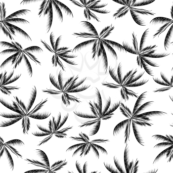 Palm tree leaf seamless pattern