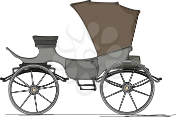 Royal horse carriage cartoon over white background