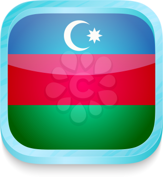 Smart phone button with Azerbaijan flag