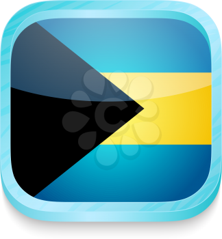 Smart phone button with Bahamas flag