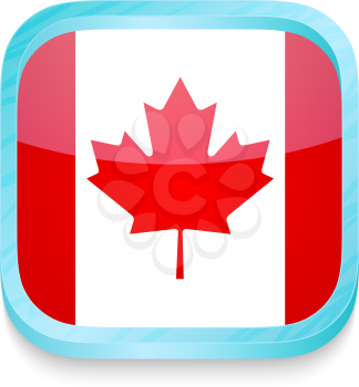 Smart phone button with Canada flag