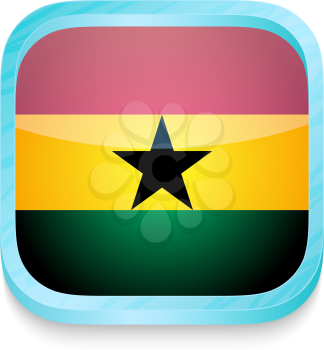 Smart phone button with Ghana flag