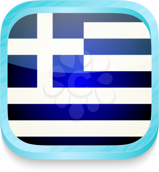Smart phone button with Greece flag