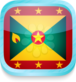 Smart phone button with Grenada flag