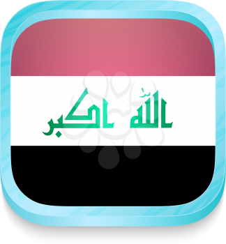 Smart phone button with Iraq flag