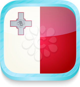 Smart phone button with Malta flag