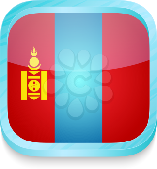 Smart phone button with Mongolia flag