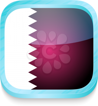Smart phone button with Qatar flag
