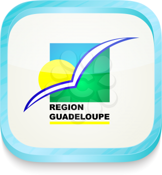 Smart phone button with Region Guadeloupe flag