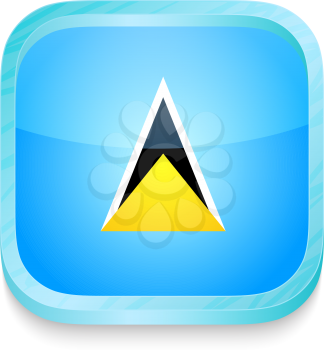 Smart phone button with Saint Lucia flag