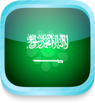 Smart phone button with Saudi Arabia flag