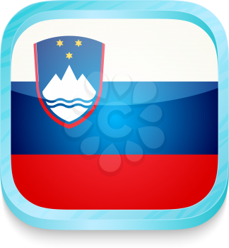 Smart phone button with Slovenia flag