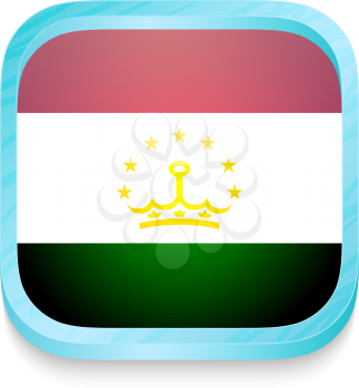 Smart phone button with Tajikistan flag