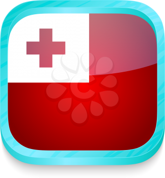 Smart phone button with Tonga flag