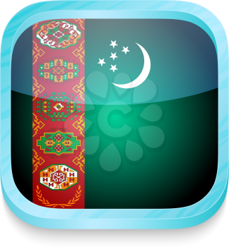 Smart phone button with Turkmenistan flag