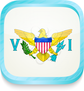 Smart phone button with United States Virgin Islands flag