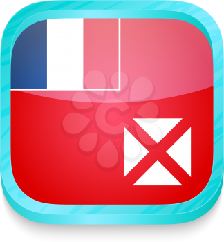 Smart phone button with Wallis and Futuna flag