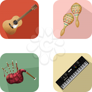 Music and party icon set 5 over white background