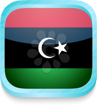 Smart phone button with Libya flag
