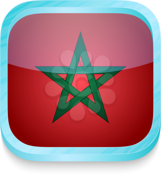 Smart phone button with Morocco flag