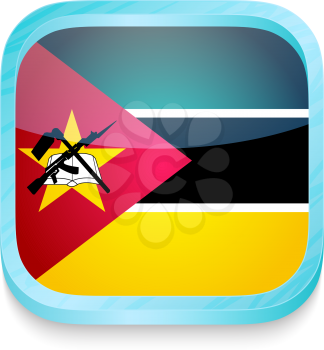 Smart phone button with Mozambique flag