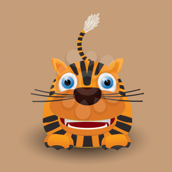 Royalty Free Clipart Image of a Baby Tiger