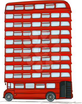 London bus, cartoon style drawing