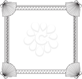 Sea shell frame in black and white
