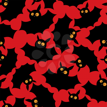Halloween seamless pattern with funny bats.