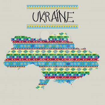 Decorative map of Ukraine in colors