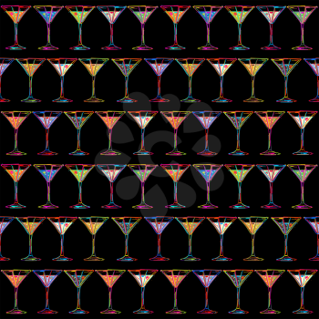 Cocktails seamless pattern design for restaurant or bar menu pattern