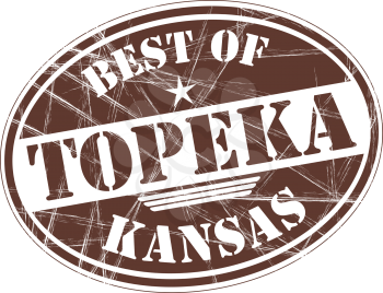 Best of Topeka grunge rubber stamp against white background