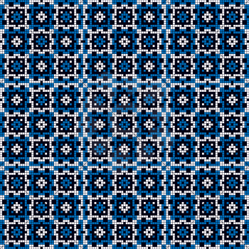 Blue tiles  mosaic seamless pattern