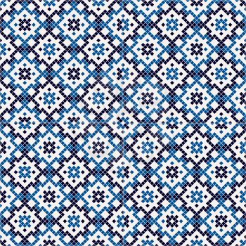 Blue tiles mosaic for web design, background. Seamless pattern