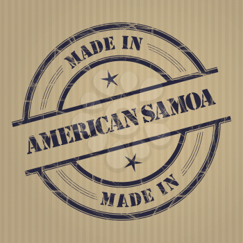 Made in American Samoa grunge rubber stamp