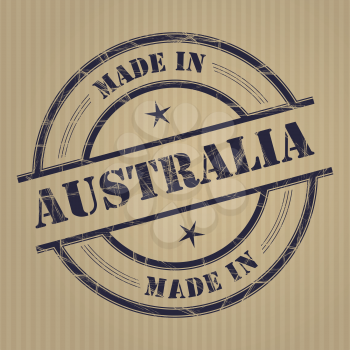 Made in Australia grunge rubber stamp