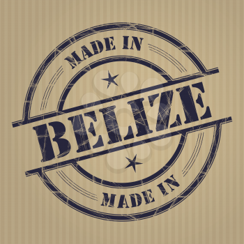 Made in Belize grunge rubber stamp