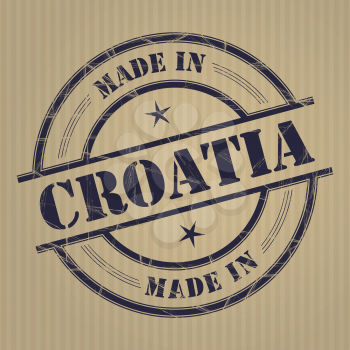 Made in Croatia grunge rubber stamp