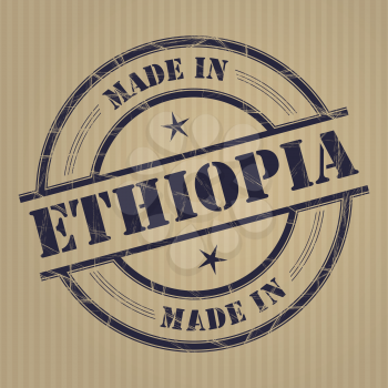 Made in Ethiopia grunge rubber stamp