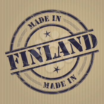 Made in Finland grunge rubber stamp