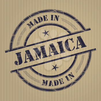 Made in Jamaica grunge rubber stamp