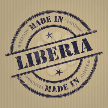 Made in Liberia grunge rubber stamp
