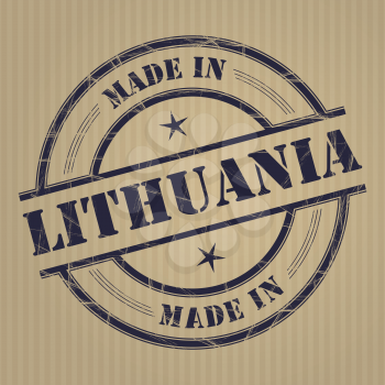 Made in Lithuania grunge rubber stamp