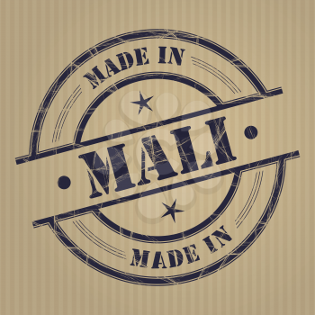 Made in Mali grunge rubber stamp