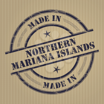 Made in Northern Mariana Islands grunge rubber stamp