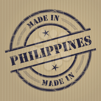 Made in Philippines grunge rubber stamp