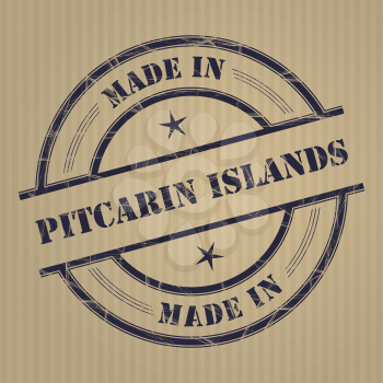 Made in Pitcarin Islands grunge rubber stamp